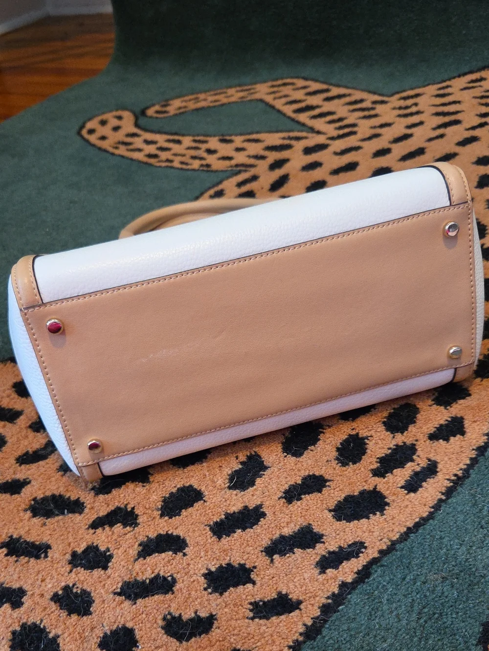 Kate Spade NEW YORK Cream Top Handle Bag with Gold Hardware